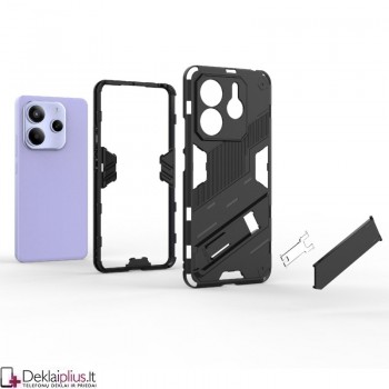 Šarvuotas dėklas su kojele - juodos spalvos (Xiaomi Redmi Note 14 5G) Šarvuotas dėklas su kojele - juodos spalvos (Xiaomi Redmi Note 14 5G)